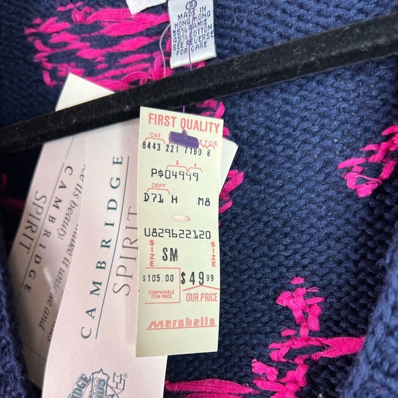 Cambridge Spirit Vintage Deadstock Blue & Pink Floral Print Cardigan Size Small - Picture 5 of 6